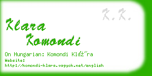 klara komondi business card